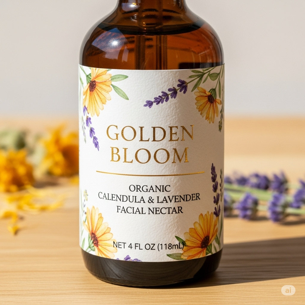 Golden Bloom: Organic Calendula & Lavender Facial Nectar