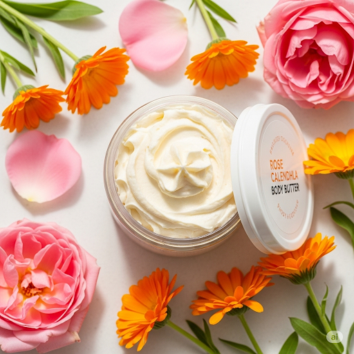 Velvet Petal: Whipped Rose & Calendula Body Butter (8 OZ)