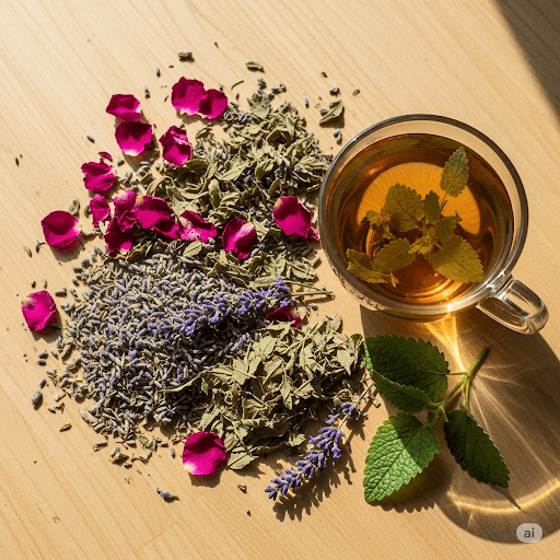 Sanctuary Garden: Rose, Tulsi, Lavender & Lemon Balm Tea